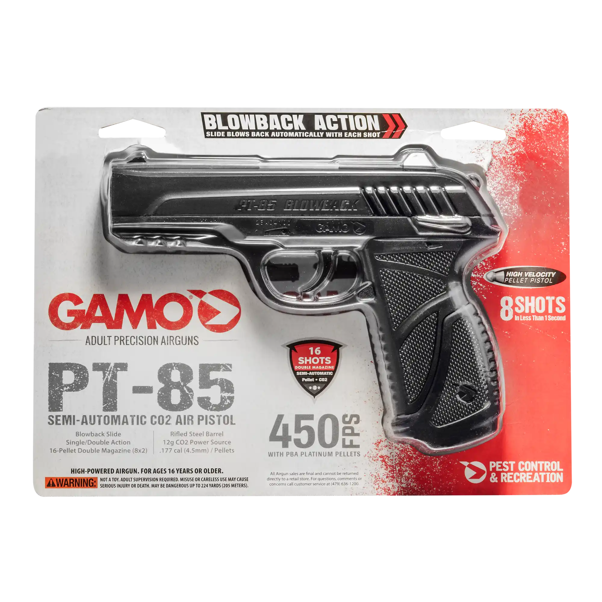 Packaging Front View of GAMO PT-85 Pistol (611138254)