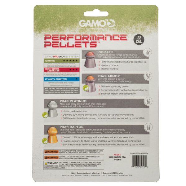 Combo Pack Performance 22 front 63209285554 pellet pack