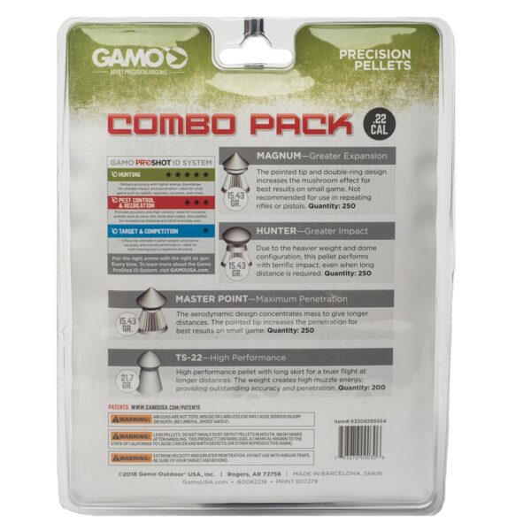 Combo Pack Precision Pellets 22 front 63209295554 lead pellets pack