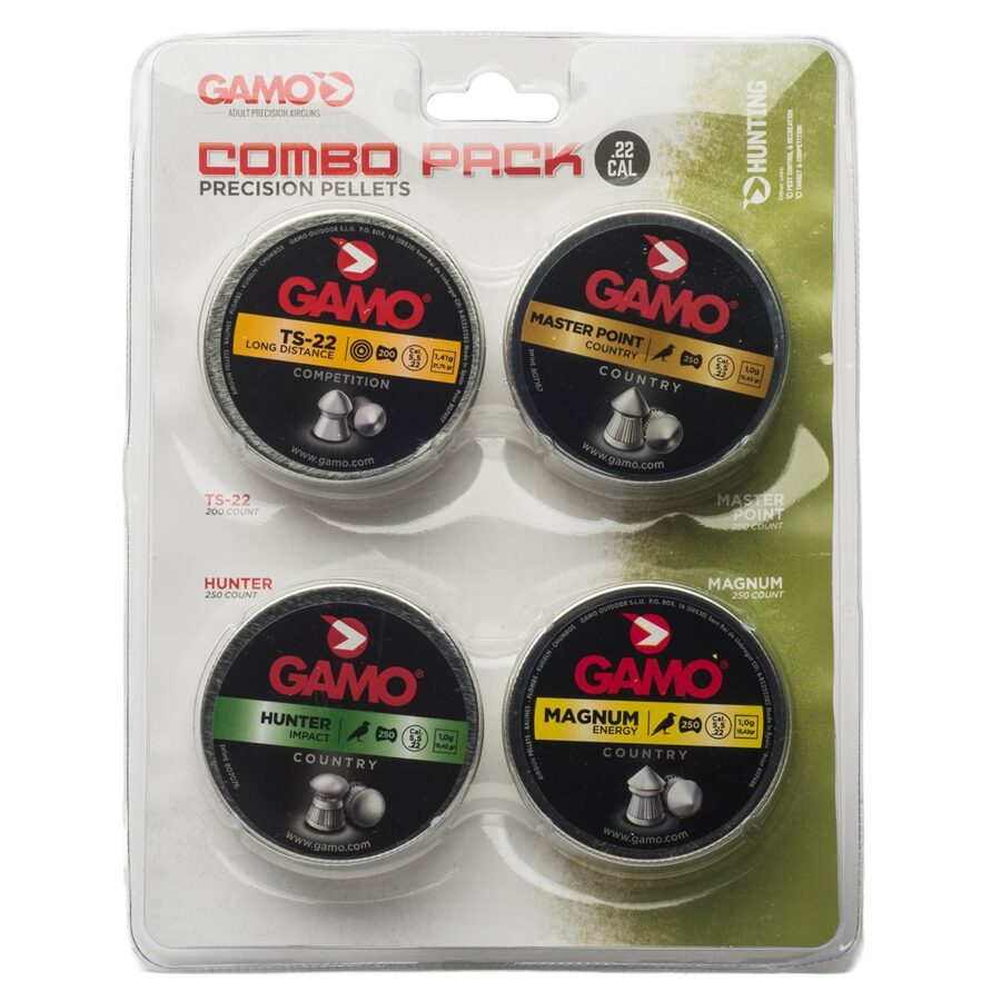 Gamo Combo Pack .22 Lead Pellets, Master Point, Magnum, Hunter, TS-22