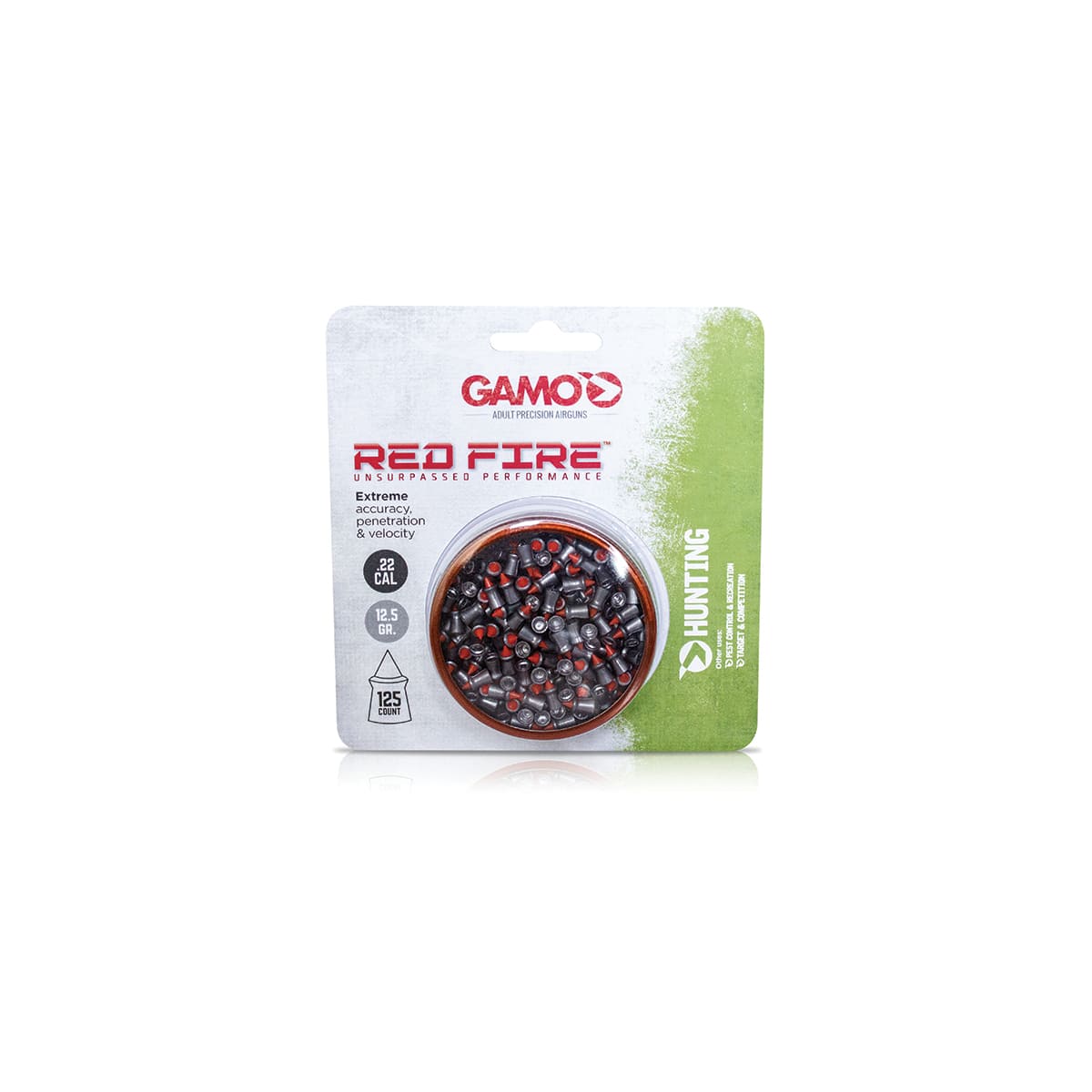 Gamo Red Fire Pellets .22 Cal. Hydraulic Expansion. Hard red tip.