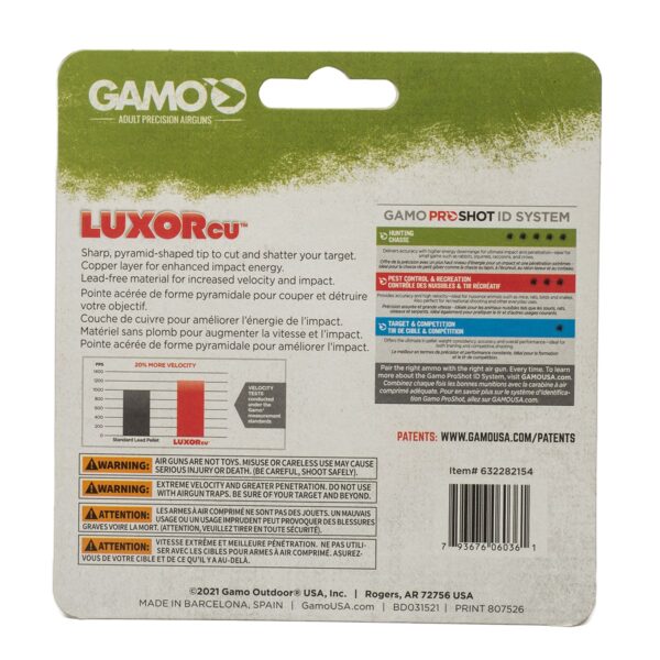 Luxor CU 22 100 tin 632282154 pellet ammo