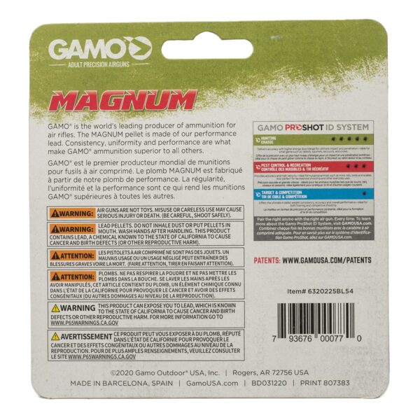 Magnum 22 250 tin 6320225BL54 pellet ammo