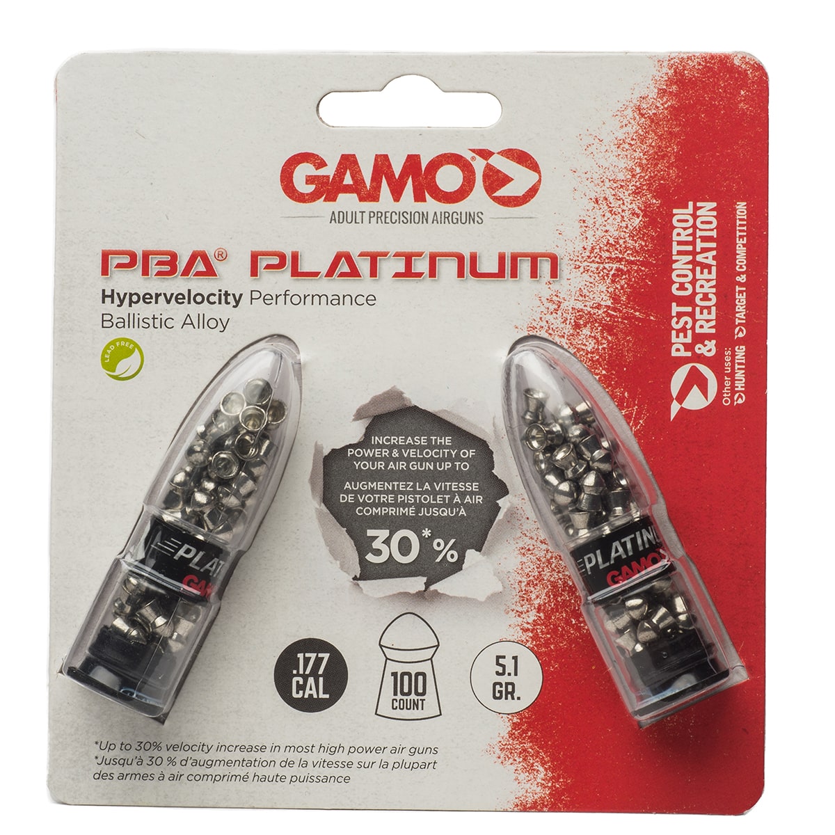 PBA Platinum 100 177 front 632265454 pellet airgun ammo