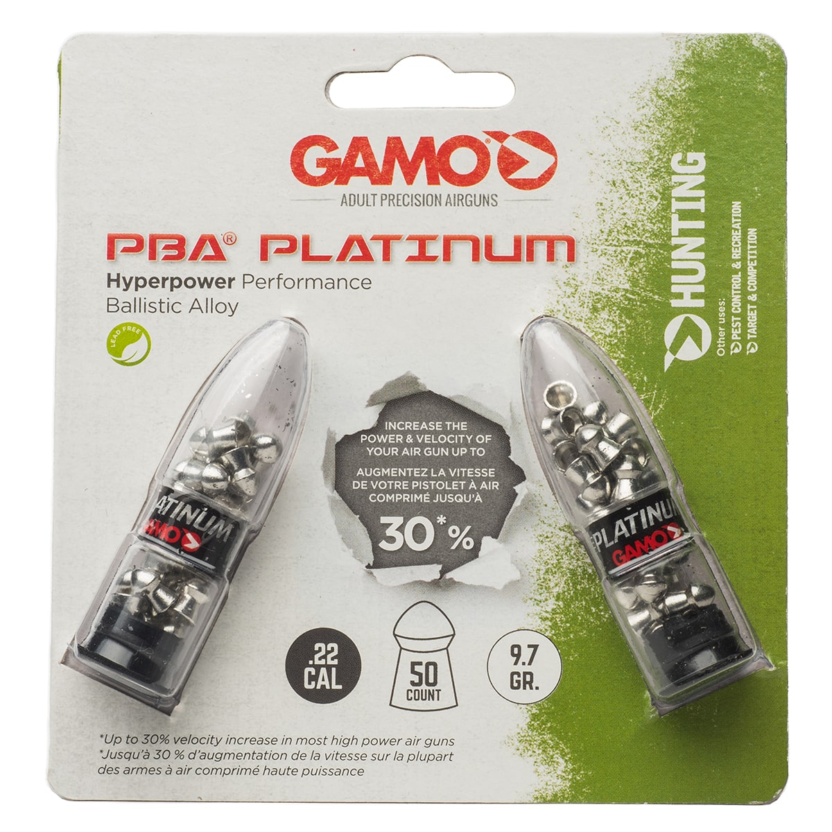 PBA Platinum 22 50 front 632265554 air gun ammunition