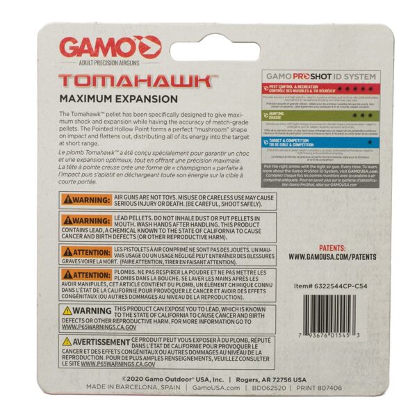 Tomahawk 177 750 tin 6322544CP-C54 pellet ammo