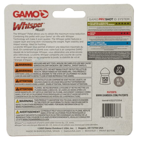 Whisper 177 150 tin 632272254 Quiet Pellet Air Gun Ammunition