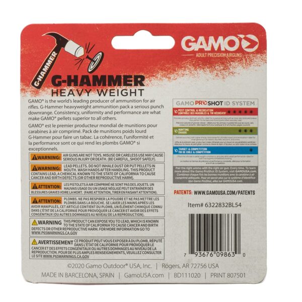 G-Hammer 177 400 tin 6322832BL54 pellet ammunition for airguns
