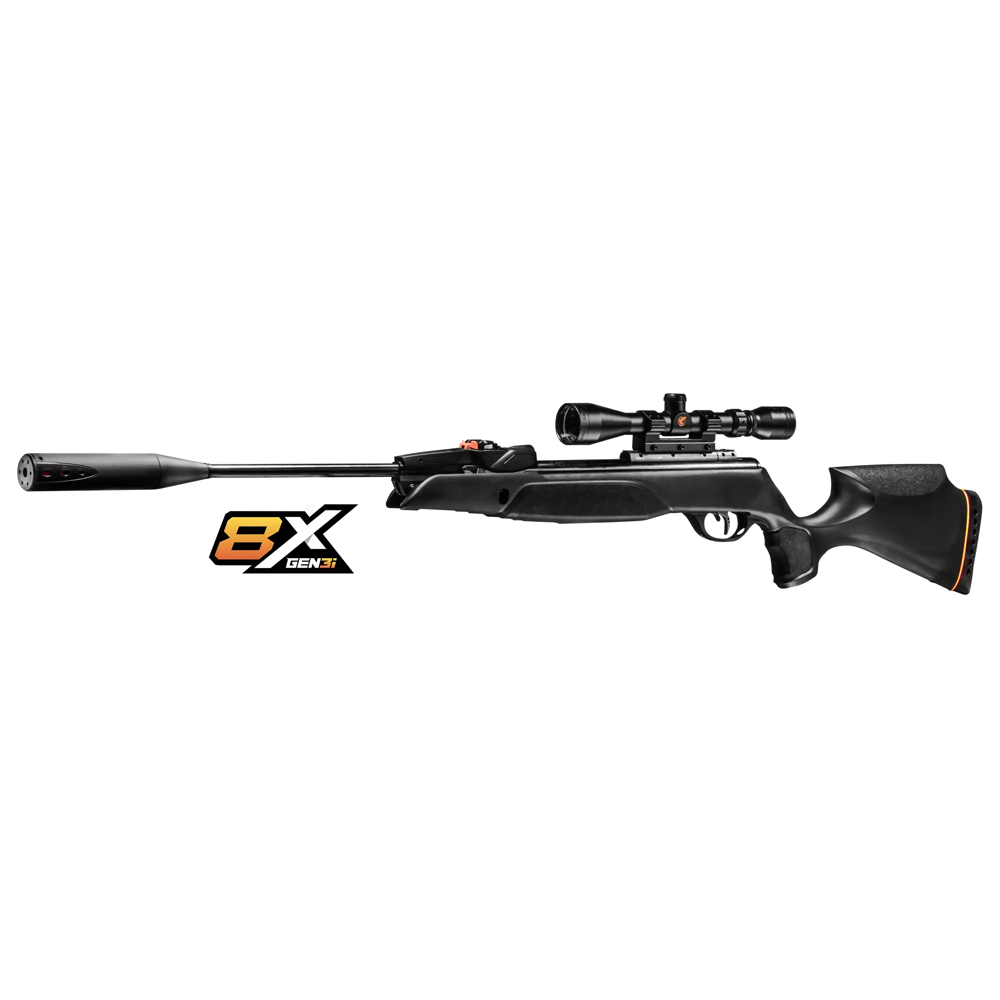 Left Angled View of GAMO Swarm Magnum .25 Cal with 8X Logo (621264554)