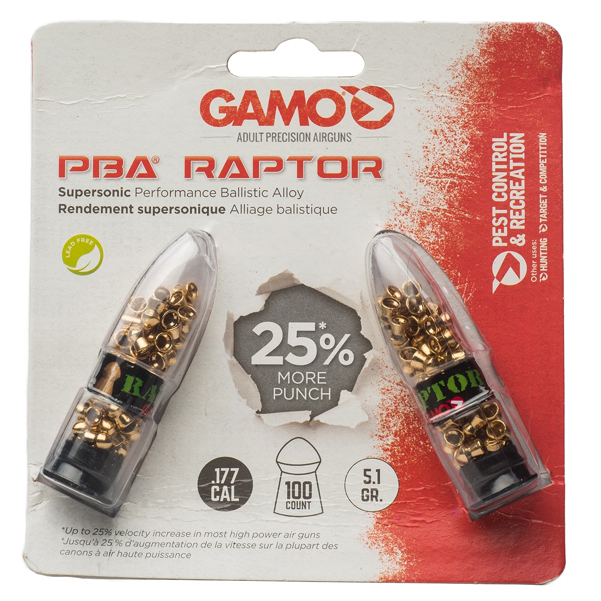 PBA Raptor 177 100 front 632264454 pellet ammo