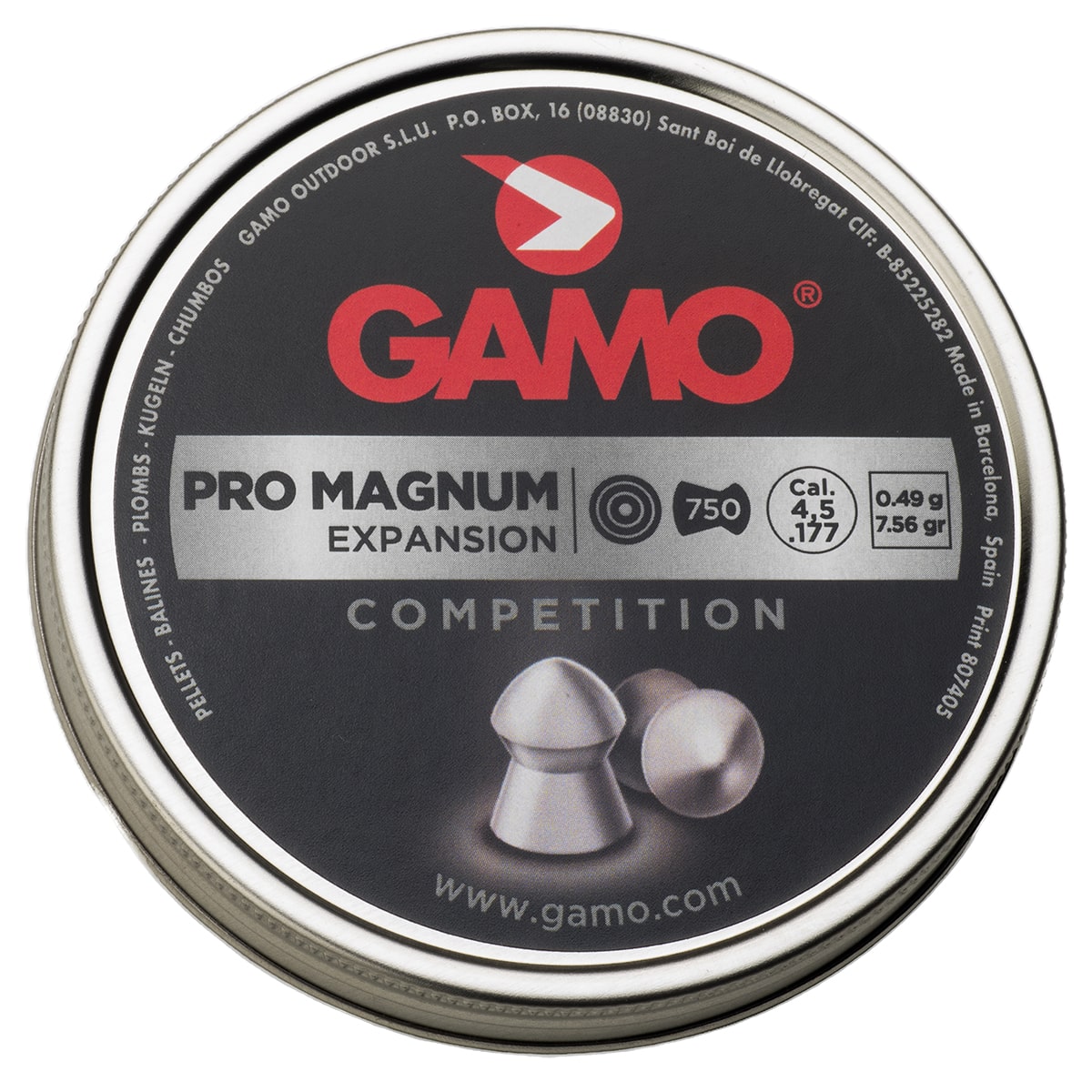 Pro Magnum 177 750 tin 6321744CP54 pellet ammunition for airguns