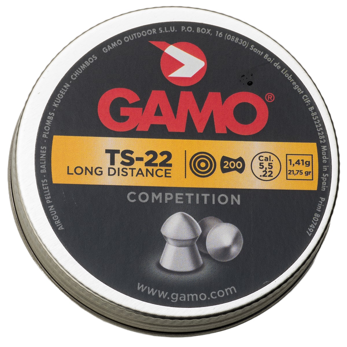 TS-22 22 200 tin 632176854 target shooting pellet ammunition