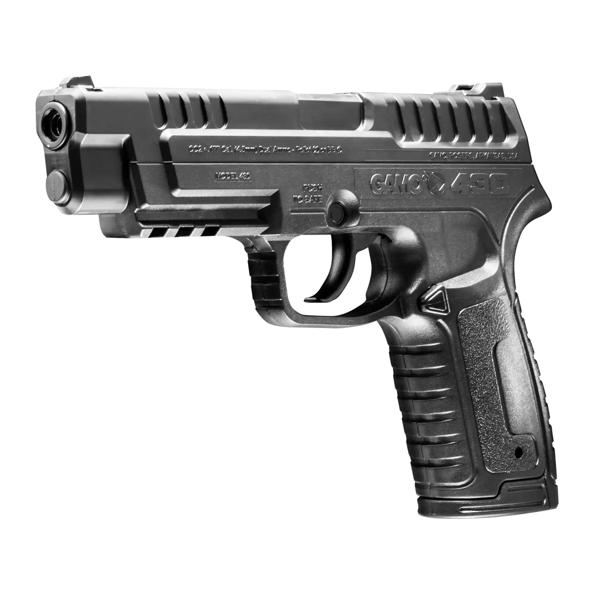 Left Angled View of GAMO P-430 CO2 Dual-Ammo Air Pistol (611137836)