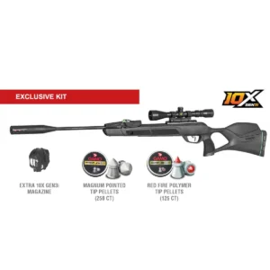 Swarm Magnum 10X GEN3i .22 Pellet Break Barrel Air Rifle Magnum Pointed Tip Pellets (250ct) Pellet Ammunition Red Fire Polymer Tip Pellets (125ct) Pellet Ammunition One additional 10X GEN3i .22 magazine