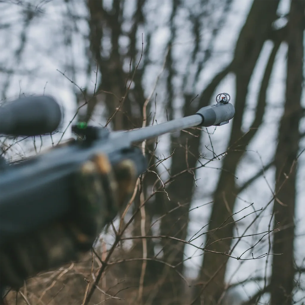 Maximum hunting range for any airgun - Barrel Front Sight